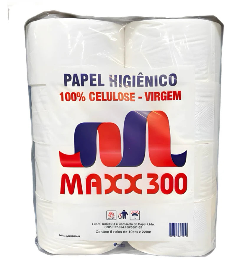 papel higiênico 100/100 300m maxx